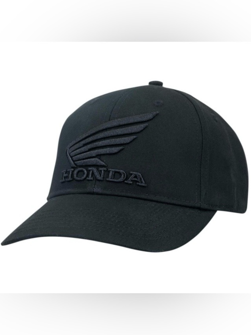 Honda Racing Blacked Out Hat with Wings Honda Logo